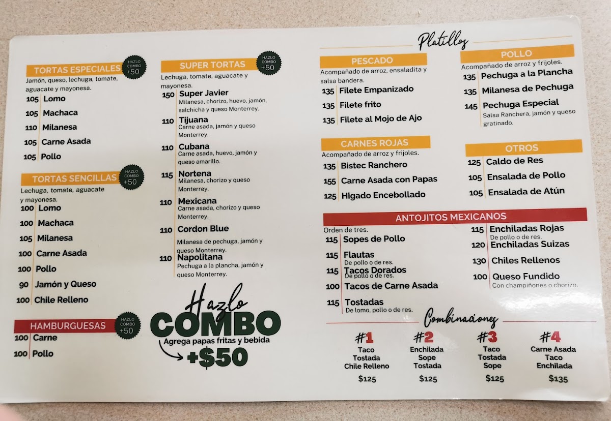 Tortas Javier Menu - Image 3